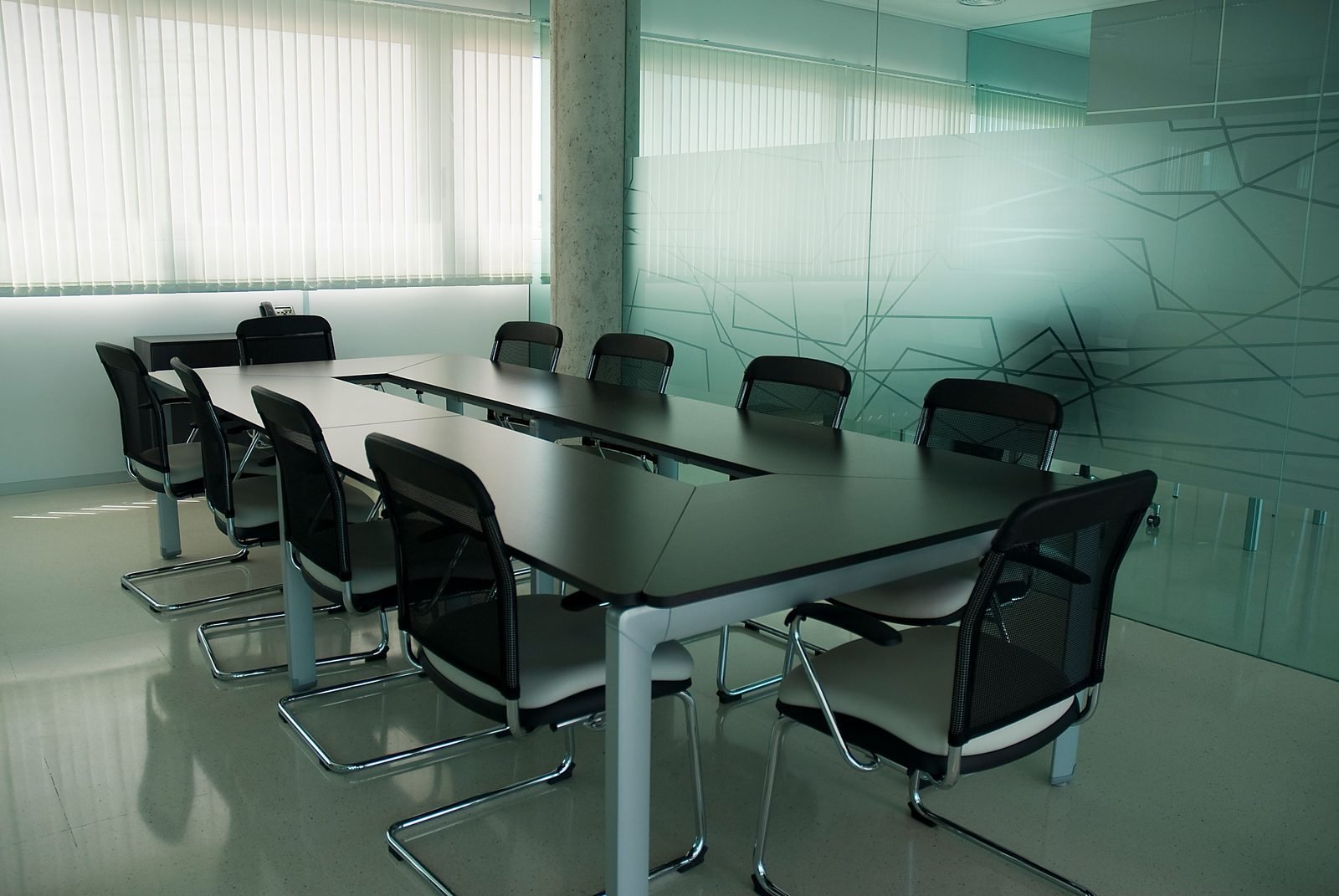 Frosted glass partition
